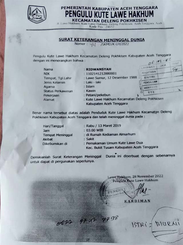 sk meninggal